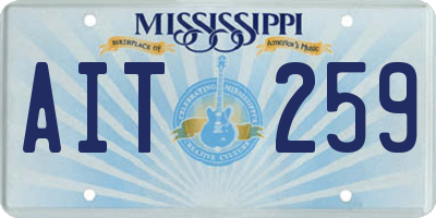 MS license plate AIT259