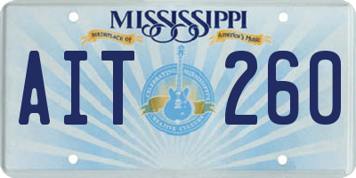 MS license plate AIT260