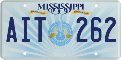 MS license plate AIT262