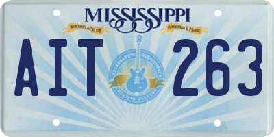 MS license plate AIT263