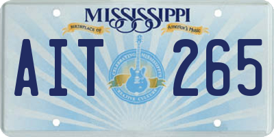 MS license plate AIT265