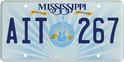 MS license plate AIT267