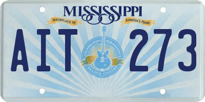 MS license plate AIT273