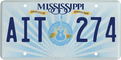 MS license plate AIT274