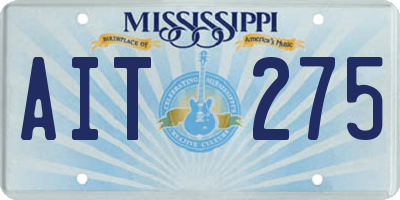 MS license plate AIT275