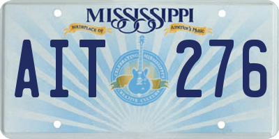 MS license plate AIT276