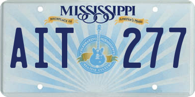 MS license plate AIT277
