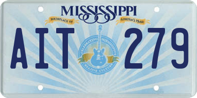 MS license plate AIT279