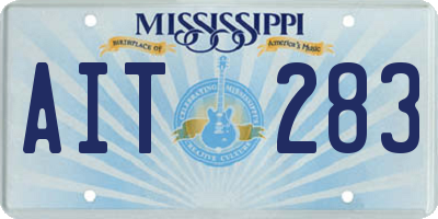 MS license plate AIT283