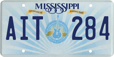 MS license plate AIT284