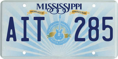 MS license plate AIT285