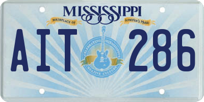 MS license plate AIT286