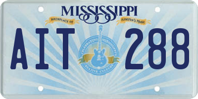 MS license plate AIT288