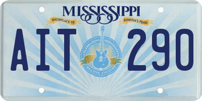 MS license plate AIT290