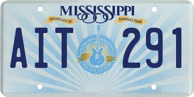 MS license plate AIT291