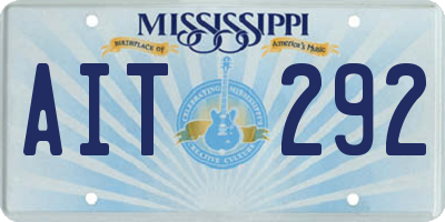 MS license plate AIT292