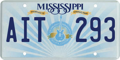 MS license plate AIT293