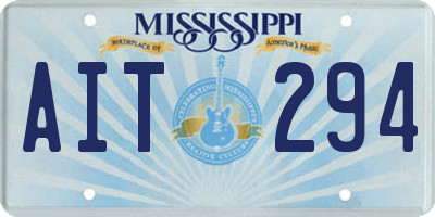 MS license plate AIT294