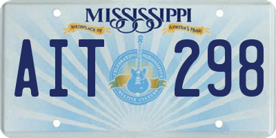 MS license plate AIT298