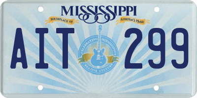 MS license plate AIT299