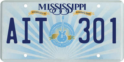 MS license plate AIT301