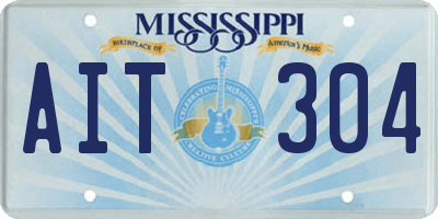 MS license plate AIT304