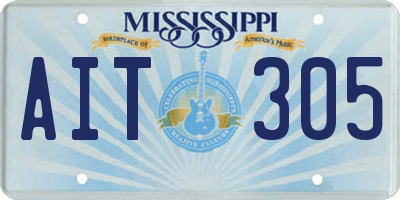 MS license plate AIT305