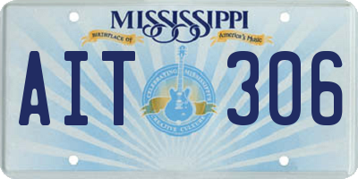 MS license plate AIT306