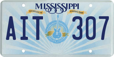 MS license plate AIT307