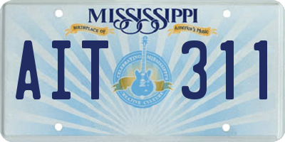 MS license plate AIT311