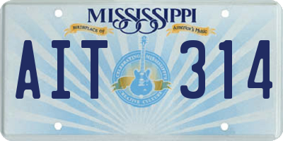 MS license plate AIT314