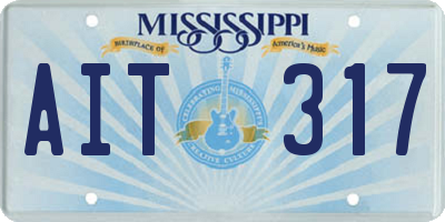 MS license plate AIT317
