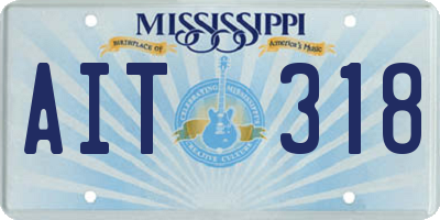 MS license plate AIT318