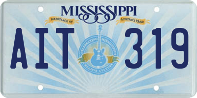 MS license plate AIT319