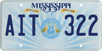 MS license plate AIT322