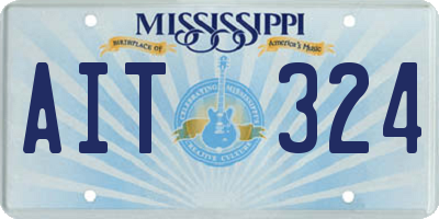 MS license plate AIT324