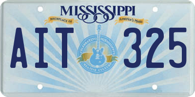 MS license plate AIT325