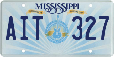 MS license plate AIT327