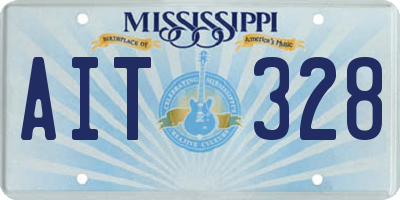 MS license plate AIT328