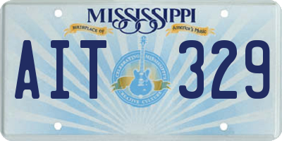 MS license plate AIT329