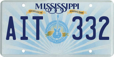 MS license plate AIT332