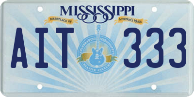 MS license plate AIT333