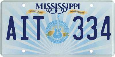 MS license plate AIT334