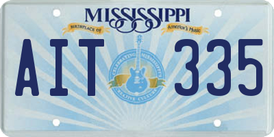 MS license plate AIT335