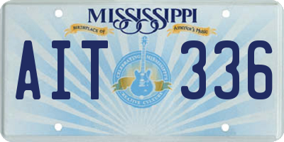 MS license plate AIT336