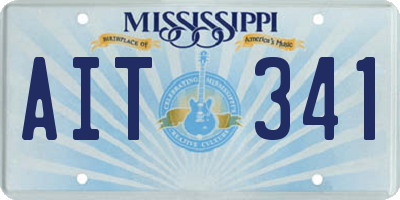 MS license plate AIT341