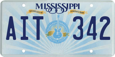 MS license plate AIT342