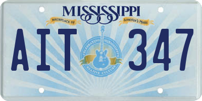 MS license plate AIT347
