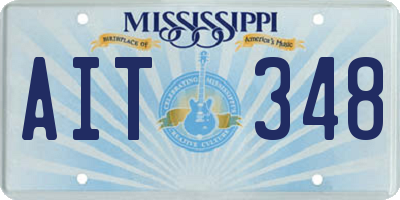 MS license plate AIT348