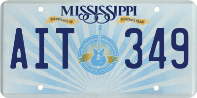 MS license plate AIT349